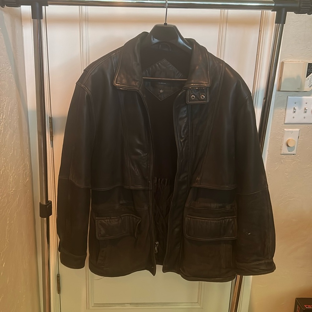 Vintage Brandini le collections Men’s Large Black Leather Jacket